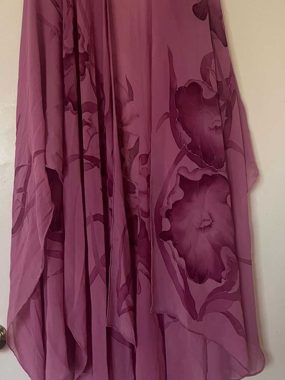 Sheer Mauve Floral Swim Coverup S-L